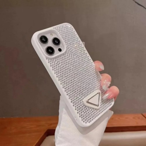 Apple iphone 15 PRO Prada Taşlı Parıltılı Kamera Çıkıntılı LÜX  Telefon Kılıfı