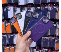 Apple iPhone 15 Pro Max uyumlu Magsafe kılıfları moda kontrast renk deri kılıf kapak