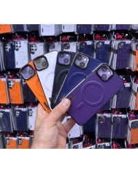 SAMSUNG GALAXY S24 uyumlu Magsafe kılıfları moda kontrast renk deri kılıf kapak