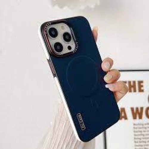 Apple iPhone 11 uyumlu Magsafe kılıfları moda kontrast renk deri kılıf kapak