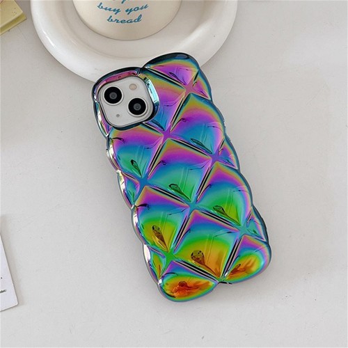 Apple iphone 13 Pro Max  Baklava Tasarımlı Kabarmalı Parlak Silikon Telefon kılıfı