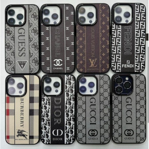 Apple Iphone 14 Pro MAX  Uyumlu Marka Logolu Deri Kumaş Görünümlü Lux Kapak Kılıf