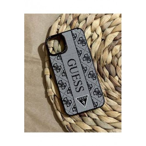 Apple Iphone 14 Pro MAX  Uyumlu Marka Logolu Deri Kumaş Görünümlü Lux Kapak Kılıf