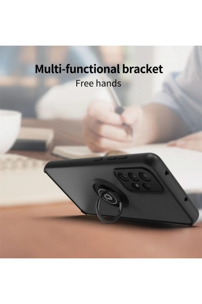 Samsung Galaxy S23 Darbeye dayanıklı yüzüklü zırhlı mat kılıf manyetik tutucu halka standı kapak kılıf