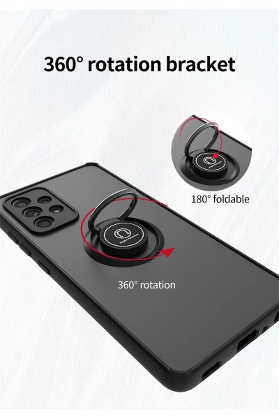 Samsung Galaxy Note 10 Plus Darbeye dayanıklı yüzüklü zırhlı mat kılıf manyetik tutucu halka standı kapak kılıf