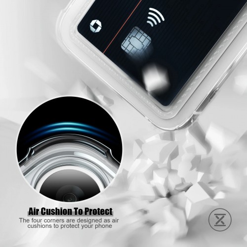 Apple iPhone 14 Pro Max uyumlu Darbe Emici Şeffaf Kartlık Kılıf kapak