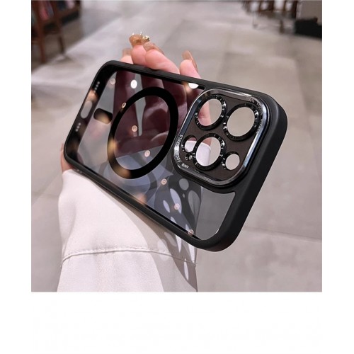Samsung Galaxy S24 uyumlu Lens koruma şeffaf darbeye dayanıklı lüks  Magsafe manyetik kablosuz şarj kılıf kapak