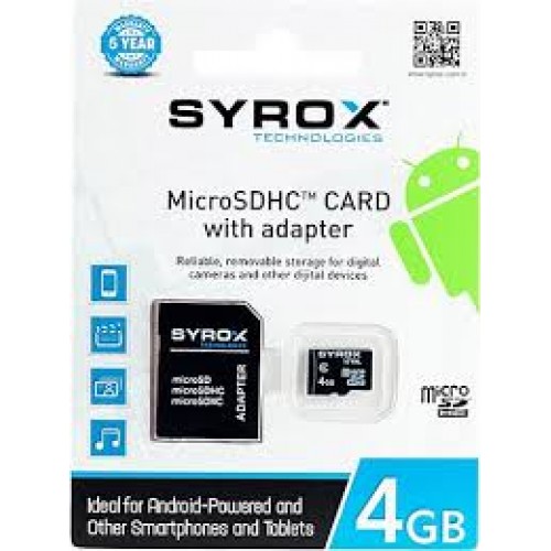Syrox MC4 4GB Micro Sd Hafıza Kartı
