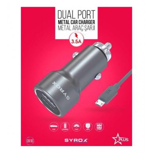 Syrox CR10 3.5A Araç içi şarj adaptörü