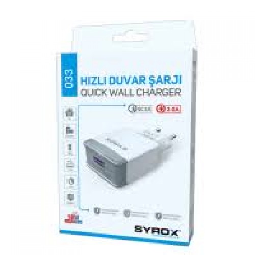 Syrox Q33 3.0A Hızlı Şarj Adaptörü
