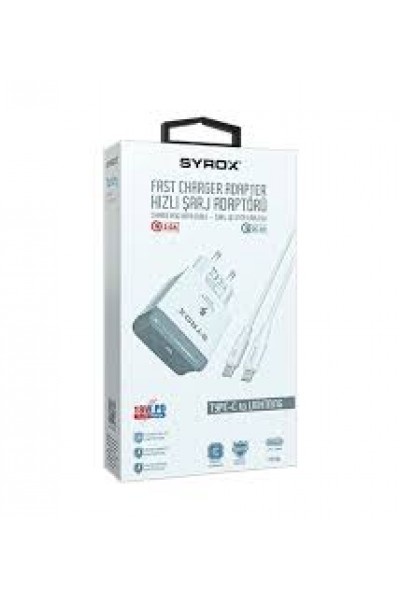 Syrox Pd18l-type-c Giriş Başlık+lıghtnıng Kablo 3.0a 18w Pd Quıck Şarj-typcset