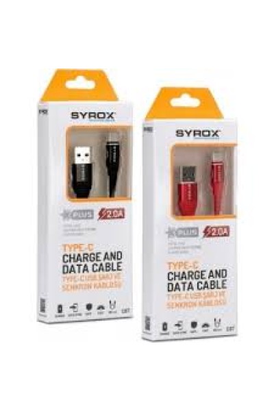 Syrox C87 2.0A Metal Başlıklı Type-C Şarj & Data Kablosu